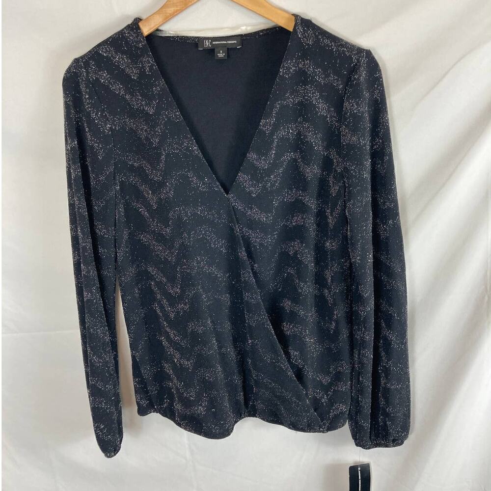 NWT INC International Concepts Sparkle Surplus Top Size Small